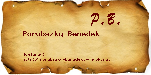 Porubszky Benedek névjegykártya