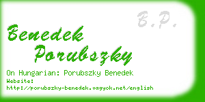 benedek porubszky business card